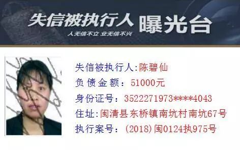 闽清县最新老赖,“闽清县现曝光老赖名单”